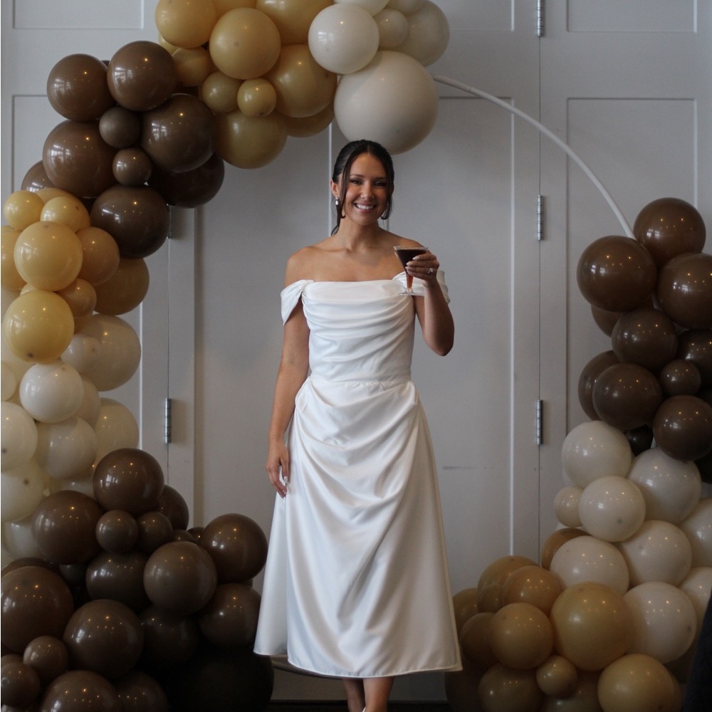 Elegant White Off-Shoulder Gown